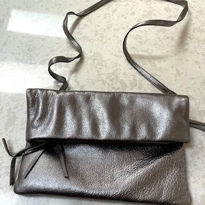 Pietro New York Clutch/Crossbody in Silver Leather